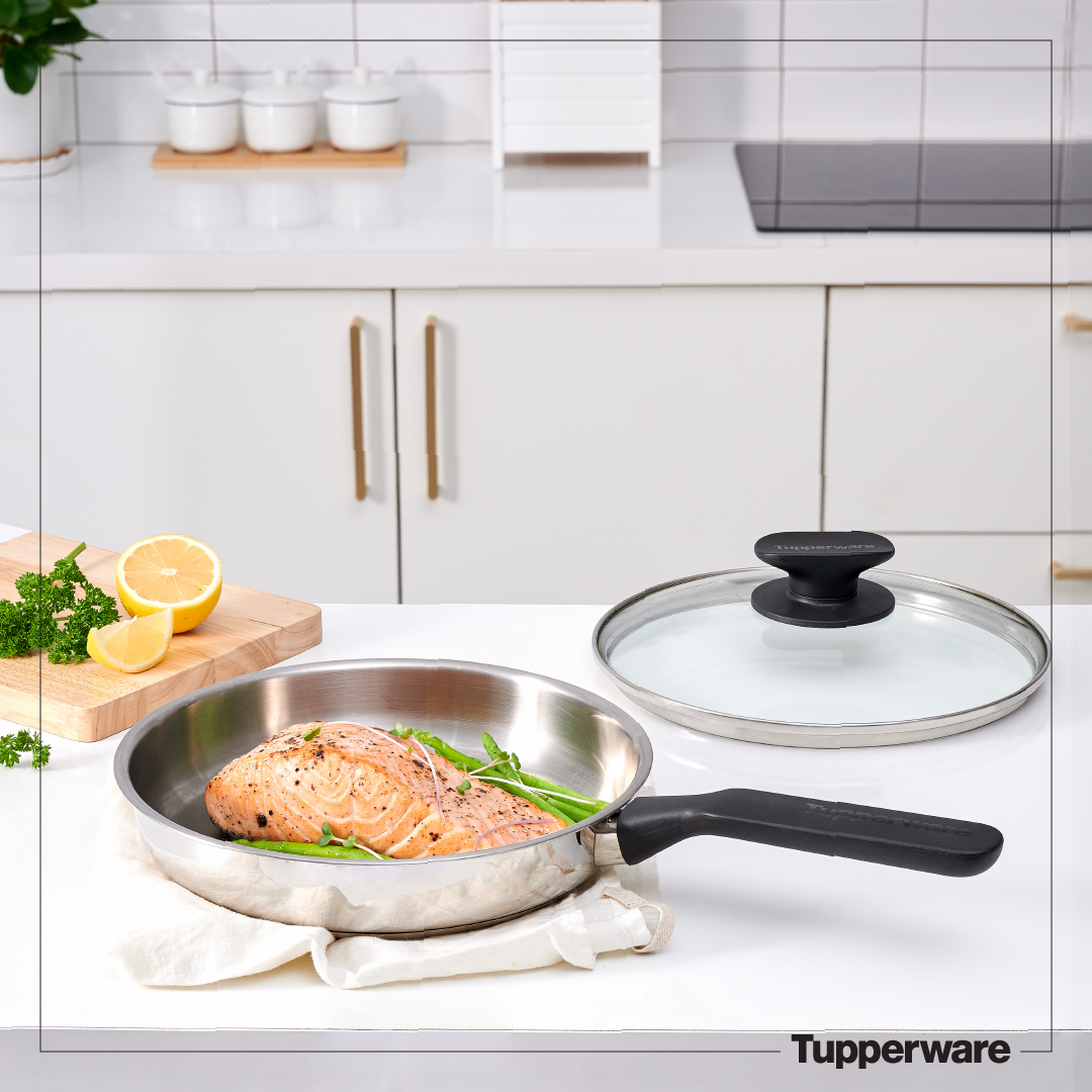 Chảo Tupperware Universal Cookwave Frypan 24cm(nắp kính) – Tupperware