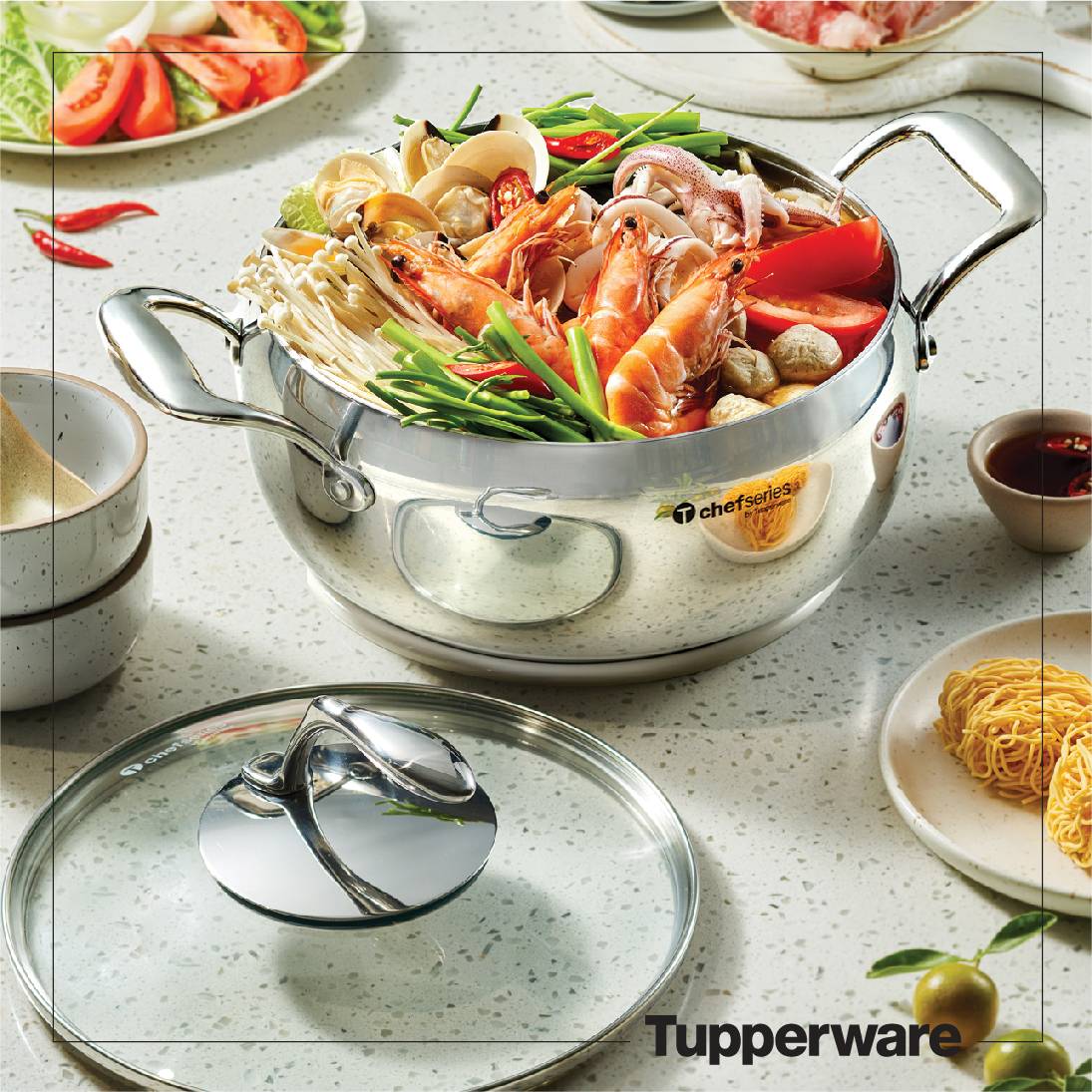 Nồi TChef Series Casserole 3.8L Nắp Kính – Tupperware